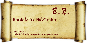 Bankós Nándor névjegykártya