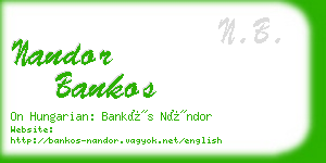 nandor bankos business card